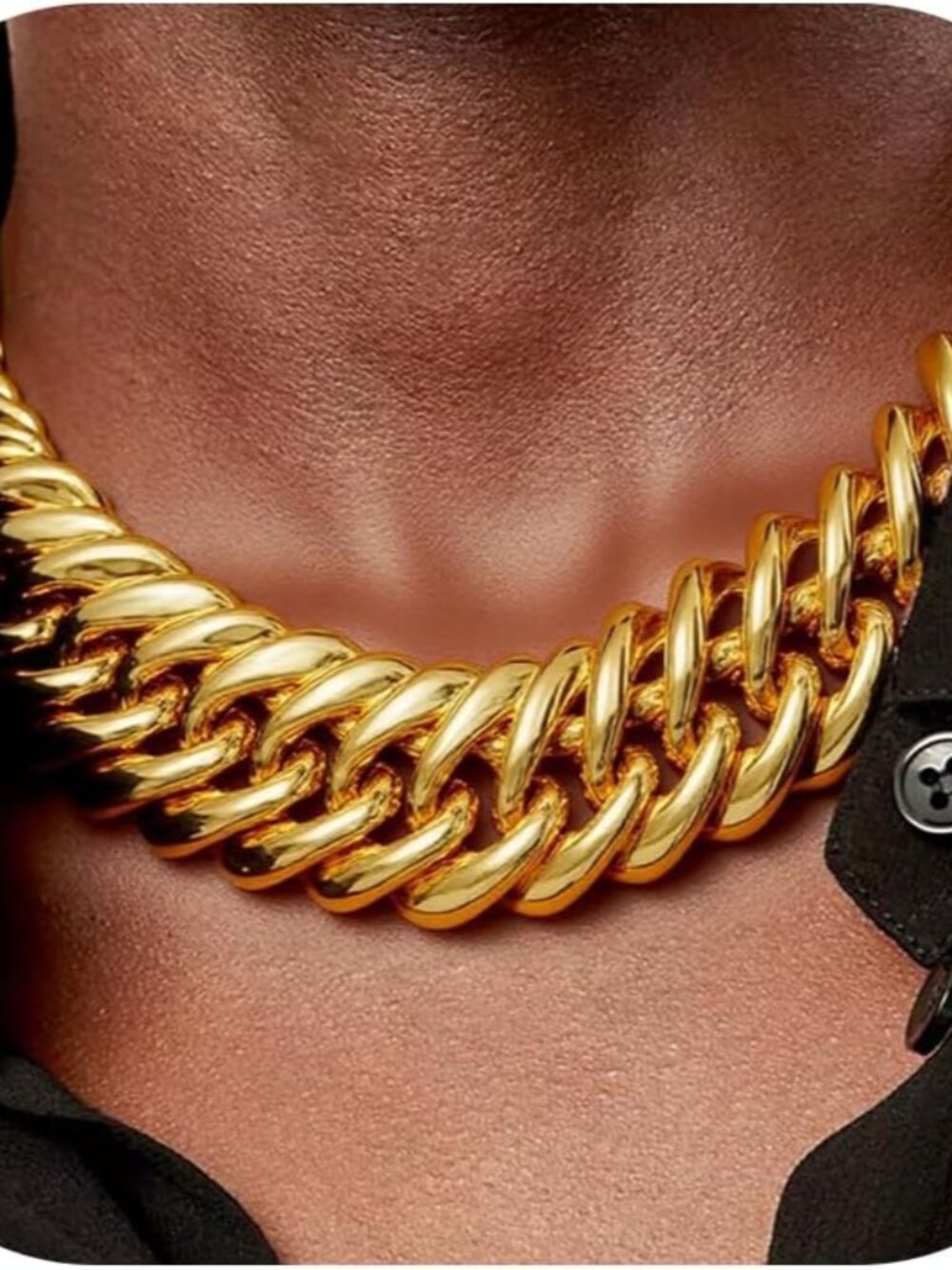 Chunky Gold Necklace Statement Necklace for Women Punk Chain Thick Gold Choker J